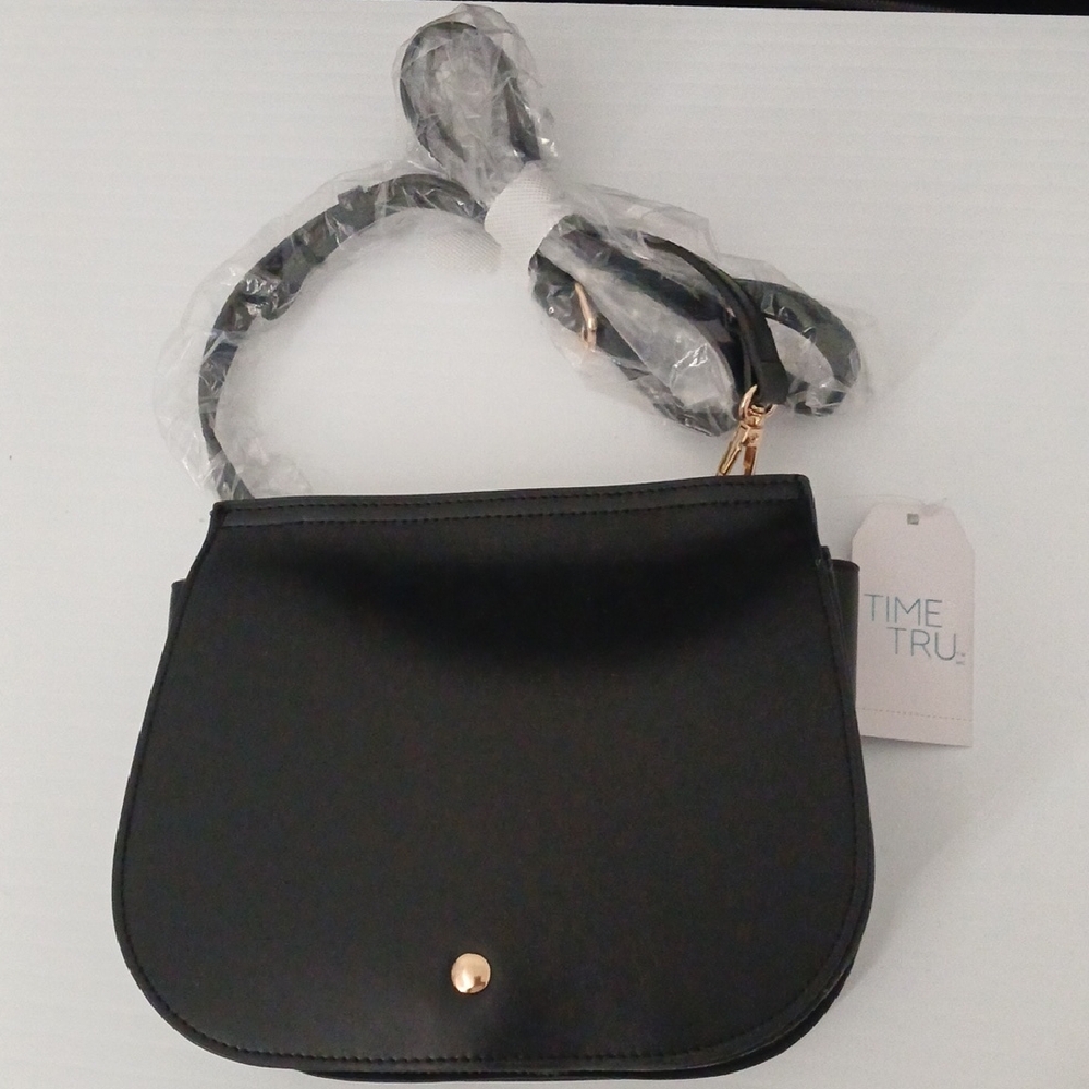 Time and Tru Black Crossbody Bag Purse NEW